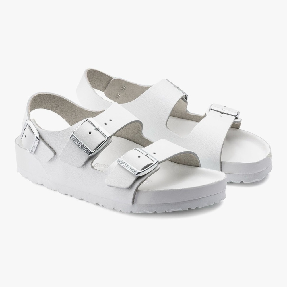 Birkenstock Milano White Leather Sandals sz 41N